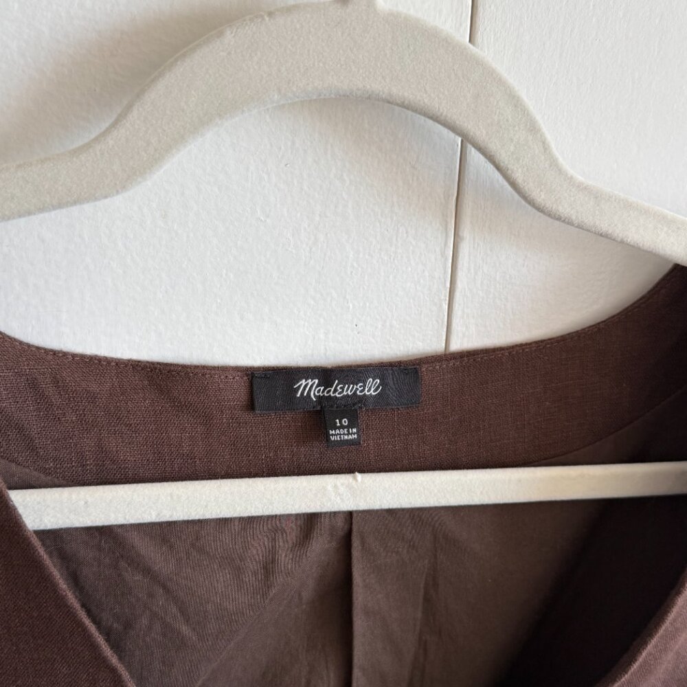 Madewell Katrina crop vest in Dark Coffee, Size 10 - Picture 3 of 4